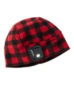 Men's L.L.Bean Rechargeable LED Pathfinder Beanie, Plaid