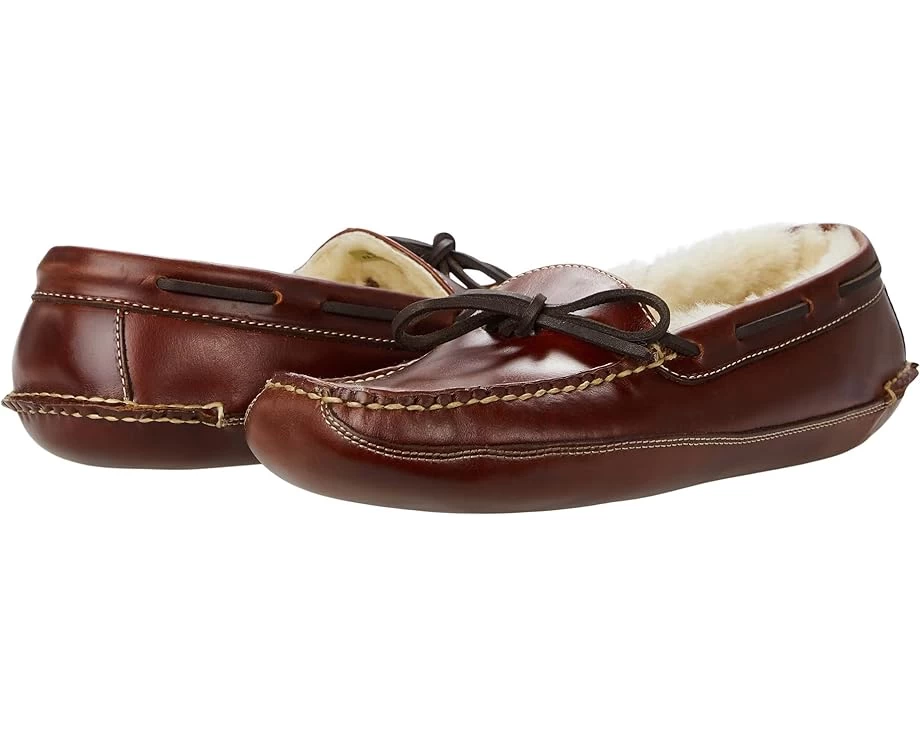 L.L.Bean Leather Double-Sole Slippers Shearling Lined 3 L.L.Bean Leather Double-Sole Slippers Shearling Lined