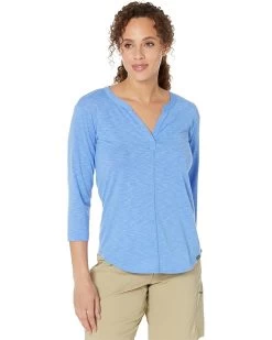 L.L.Bean Streamside Tee Split-Neck 3/4 Sleeve