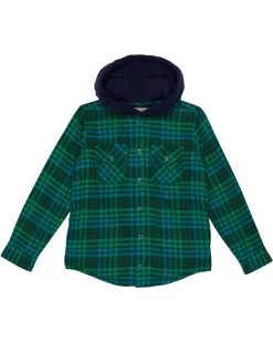 L.L.Bean Fleece Lined Flannel Shirt Hooded Plaid (Little Kids)