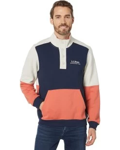 L.L.Bean 1912 Sweatshirt Button Mock Color-Block