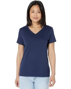 L.L.Bean Pima Tops Shaped V-Neck Short Sleeve Tee