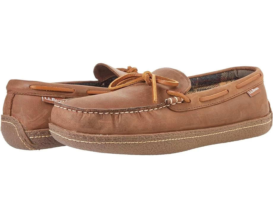L.L.Bean Hand Sewn Slippers Flannel-Lined 3 L.L.Bean Hand Sewn Slippers Flannel-Lined