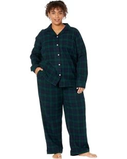 L.L.Bean Plus Size Scotch Plaid Flannel Pajamas Plaid