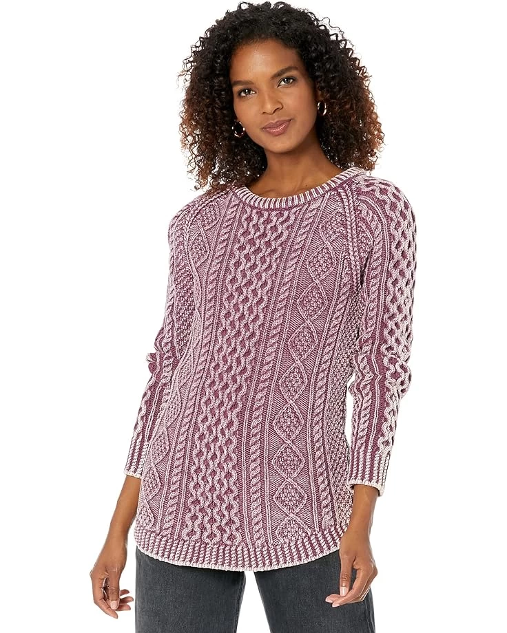 L.L.Bean Signature Cotton Fisherman Tunic Sweater Washed 3 L.L.Bean Signature Cotton Fisherman Tunic Sweater Washed