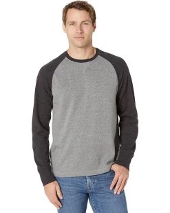 L.L.Bean Washed Cotton Double-Knit Crew Neck Long Sleeve Slightly Color-Block Regular