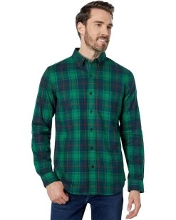 L.L.Bean Scotch Plaid Flannel Shirt Button-Down Slim Fit