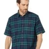 L.L.Bean BeanFlex All Season Flannel Shirt Short Sleeve Traditional Fit
