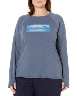 L.L.Bean Plus Size Everyday SunSmart Tee Crew Neck Long Sleeve Graphic