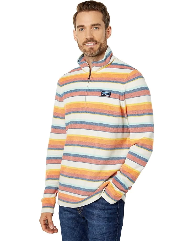 L.L.Bean Comfort Stretch Pique 1/4 Zip Long Sleeve Stripe 3 L.L.Bean Comfort Stretch Pique 1/4 Zip Long Sleeve Stripe