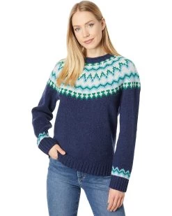 L.L.Bean Bean's Classic Ragg Wool Sweater Crew Neck Pullover Fair Isle