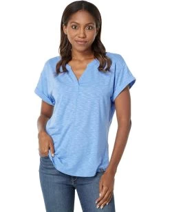 L.L.Bean Streamside Tee Split-Neck Short Sleeve