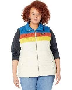 L.L.Bean Plus Size Mountain Classic Puffer Vest Color-Block